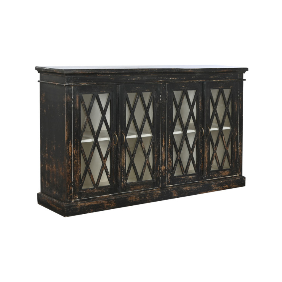 BUFFET MADERA CRISTAL 170X40X100CM
