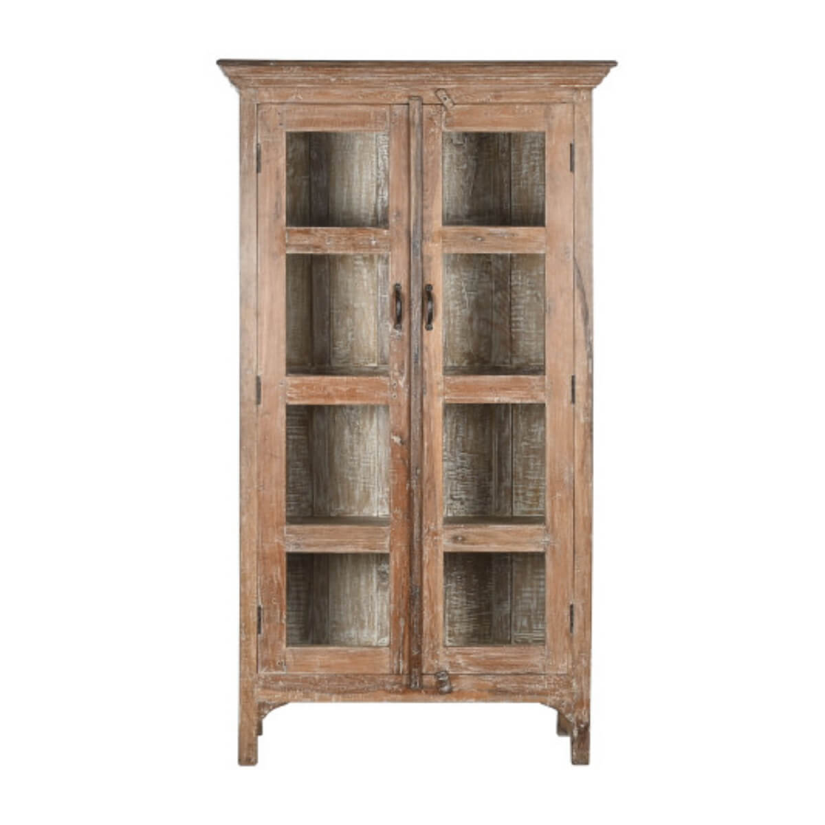 VITRINA MADERA DECAPADA BLANCO 105X45X185CM