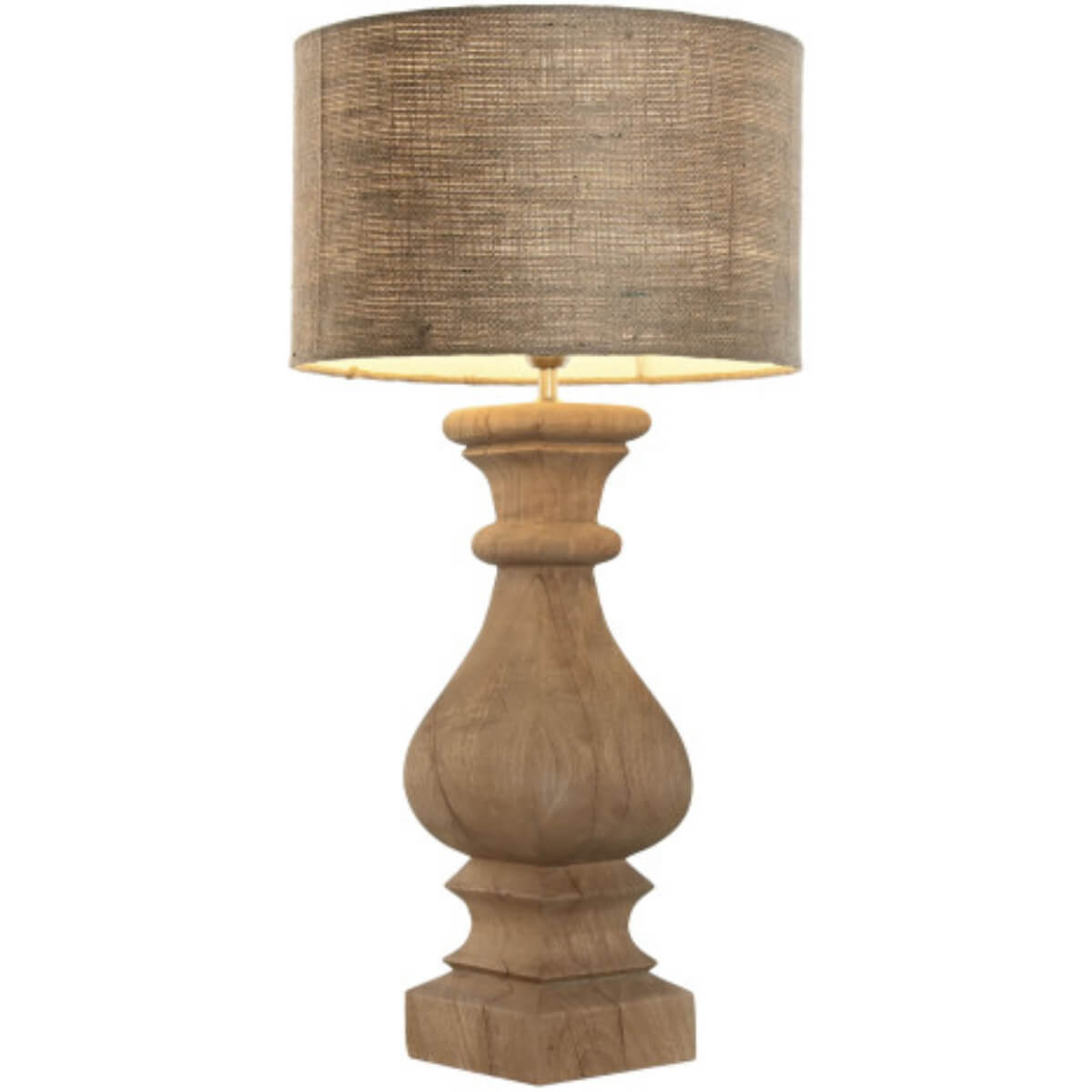 LAMPARA DE SOBREMESA MADERA TALLADA 41X41X82CM