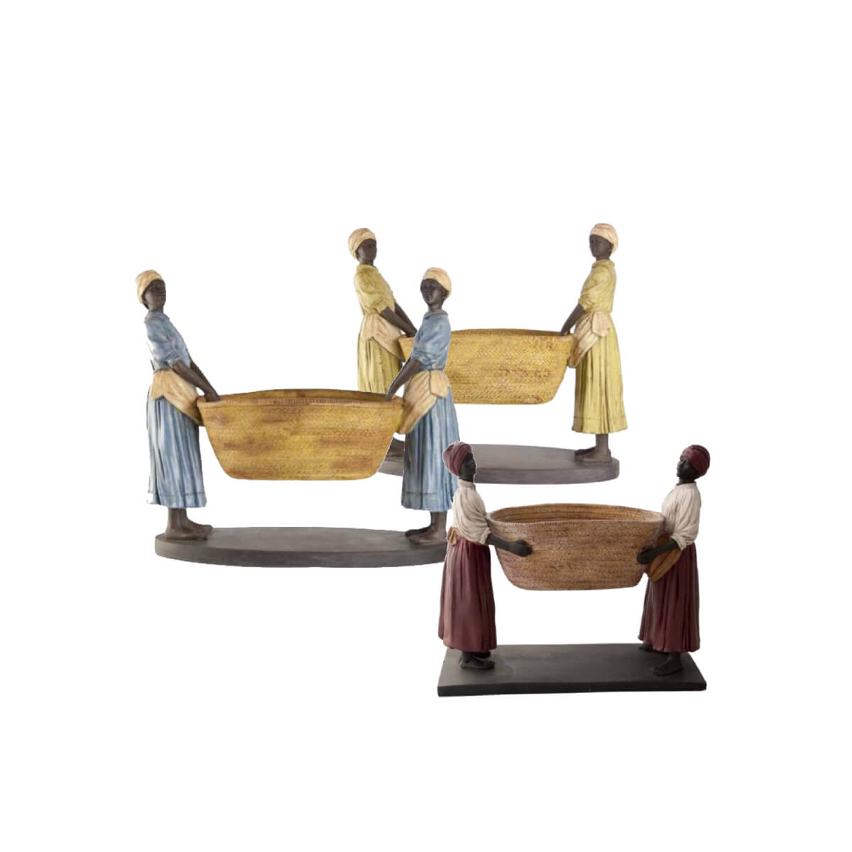 FIGURA DECORATIVA SEÑORAS AFRICANAS 25.5X10X23CM