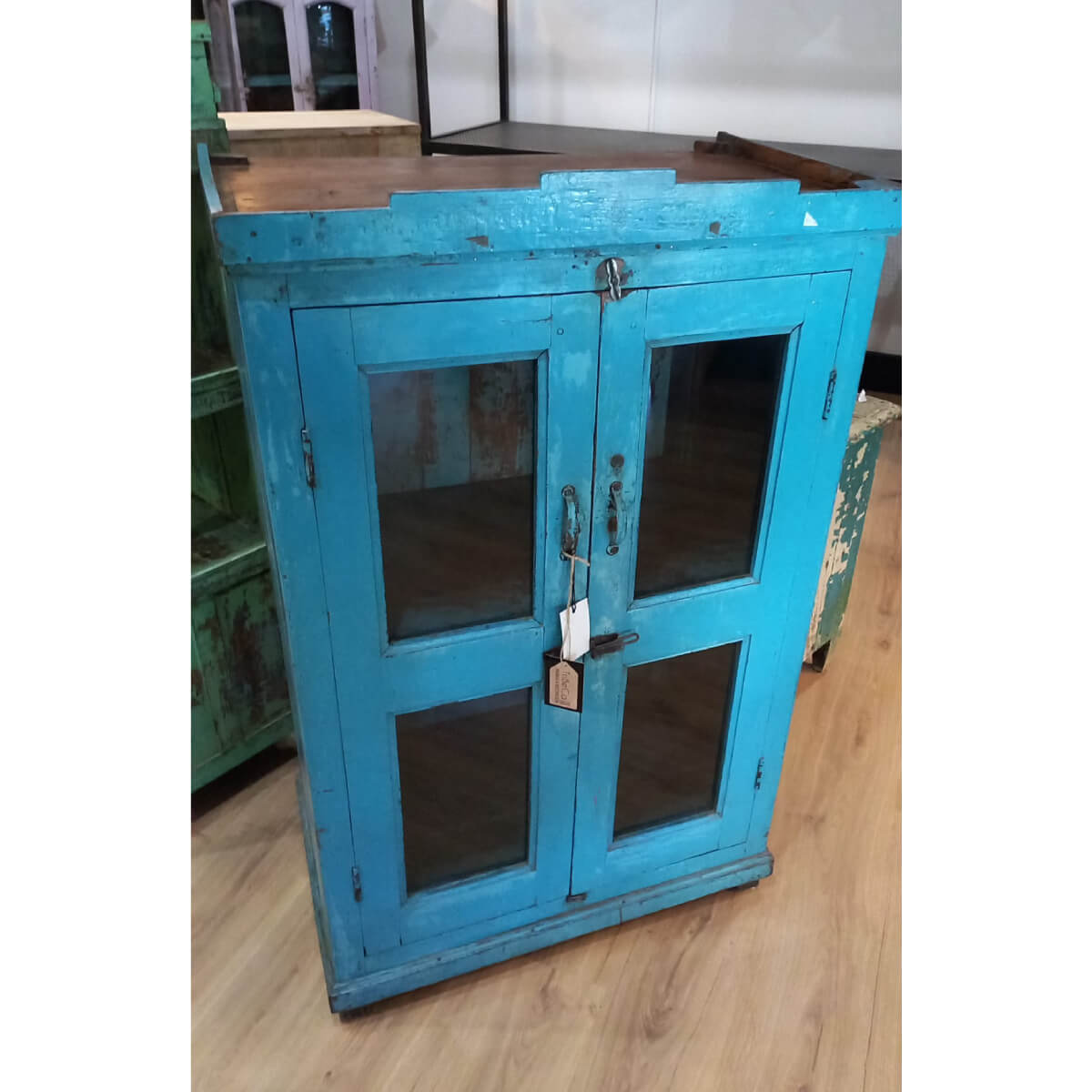 VITRINA/ALACENA CON CRISTAL BLUE 78X48X127CM