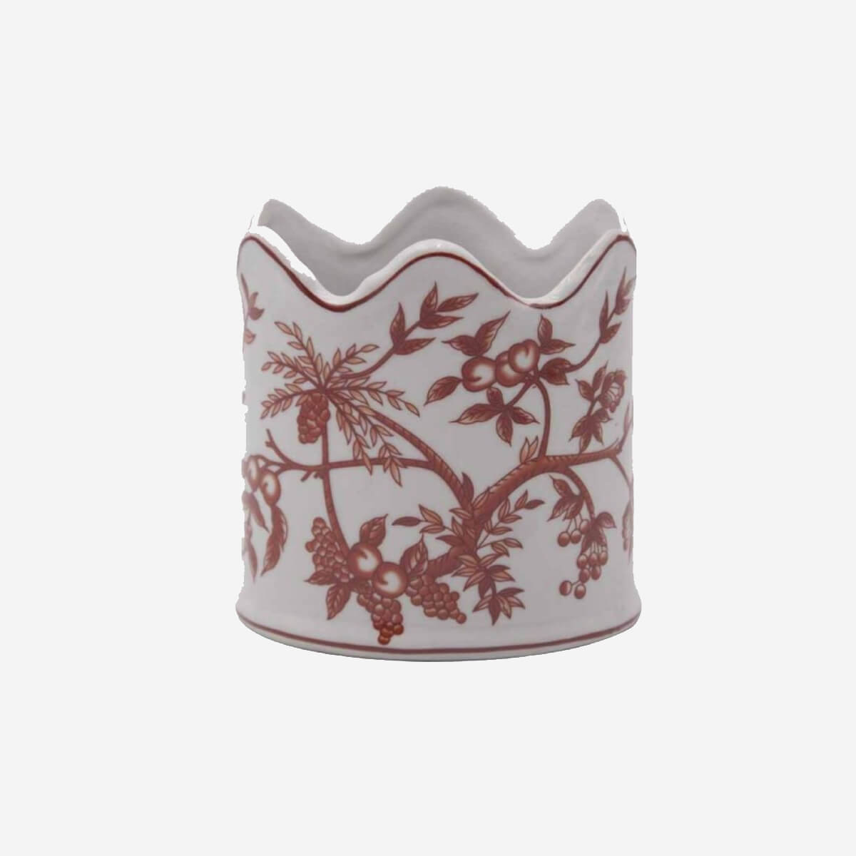 JARDINERA OVAL RAMAS FRUTAS 12X12X12CM