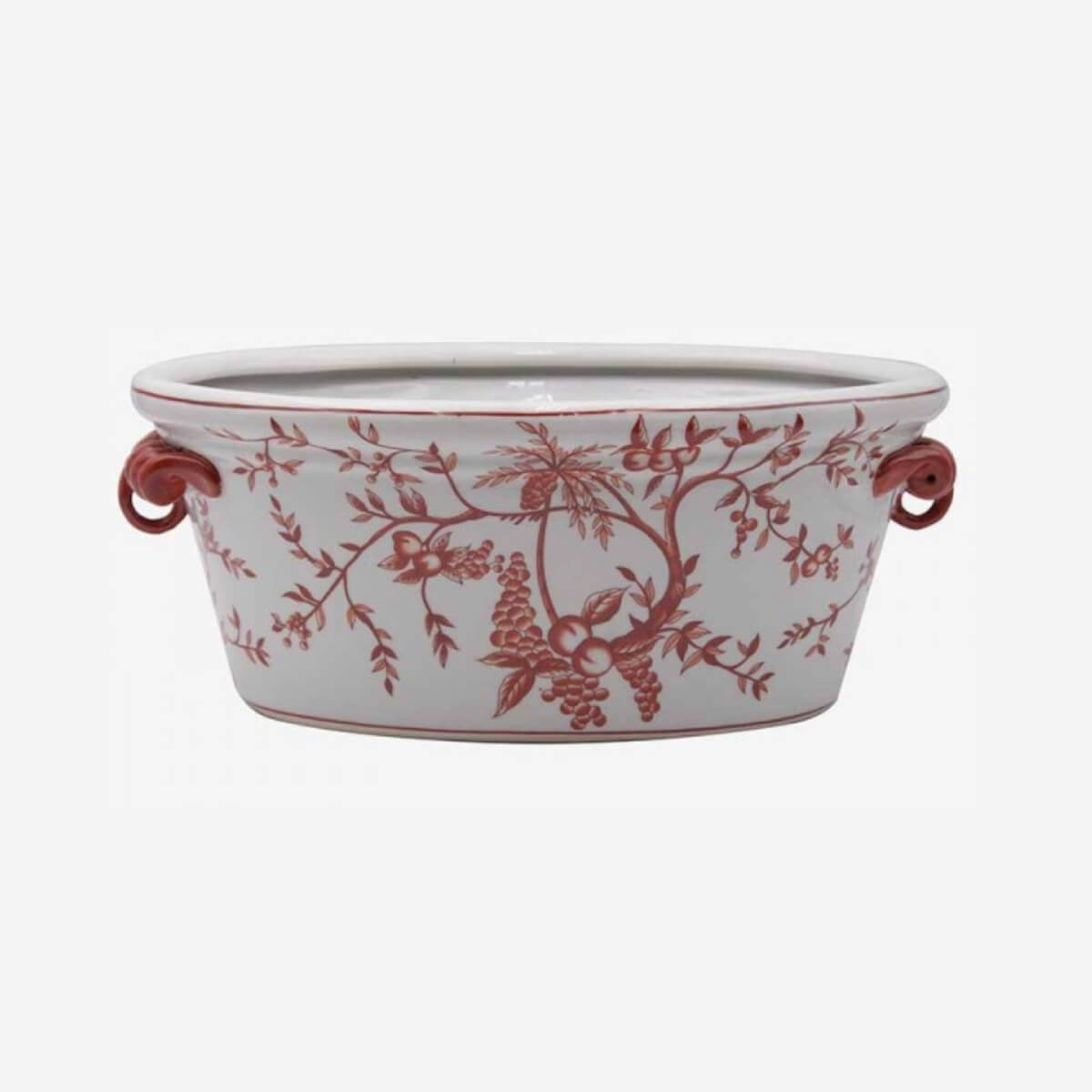 JARDINERA OVAL RAMAS FRUTAS 44X30X18CM