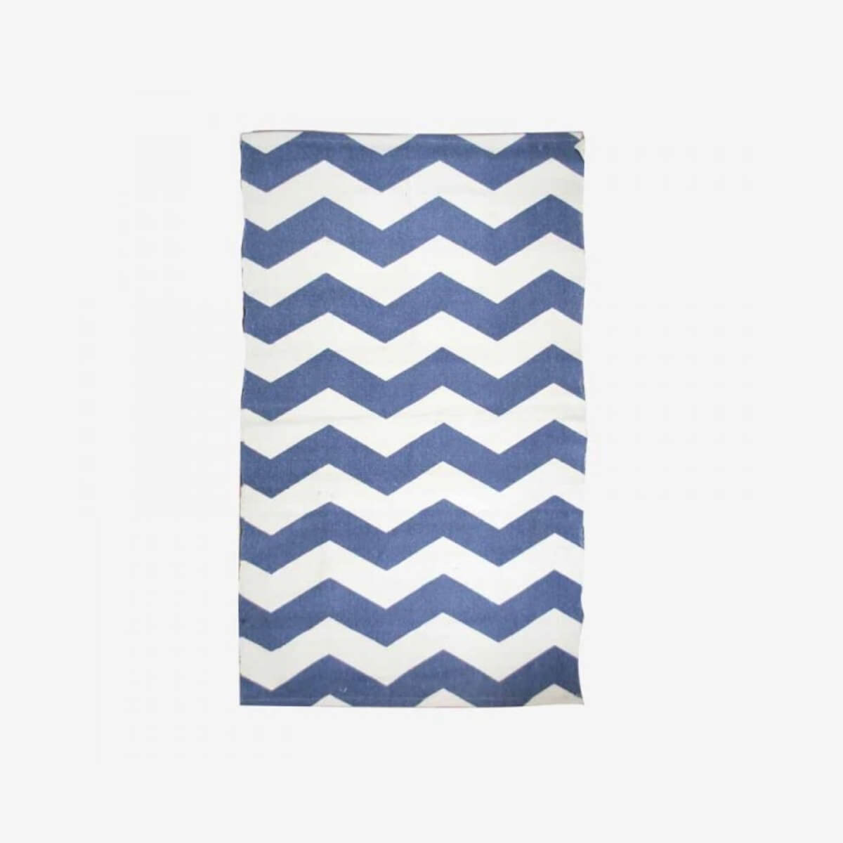 ALFOMBRA ZIGZAG ALGODON MARINO