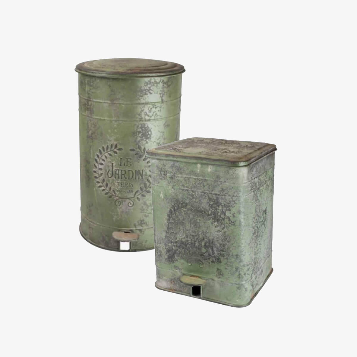 PAPELERA PEDAL HIERRO VERDE