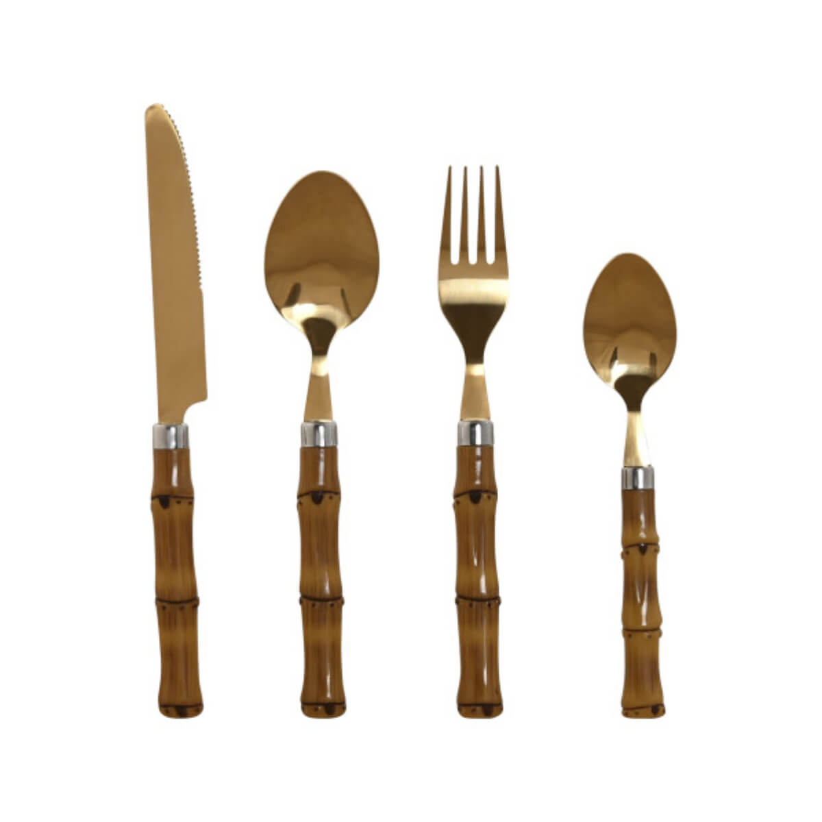 CUBERTERIA SET/24 INOX. BAMBU DORADO 3X2X16CM