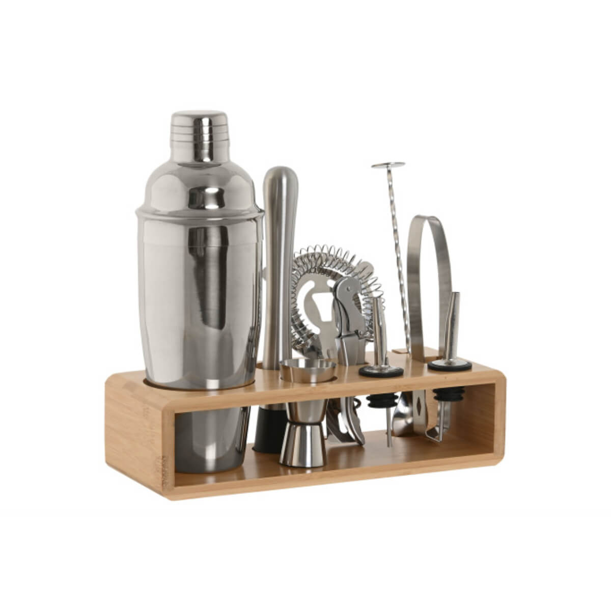 COCTELERA SET/10 BAMBU INOX 26X10,5X25CM